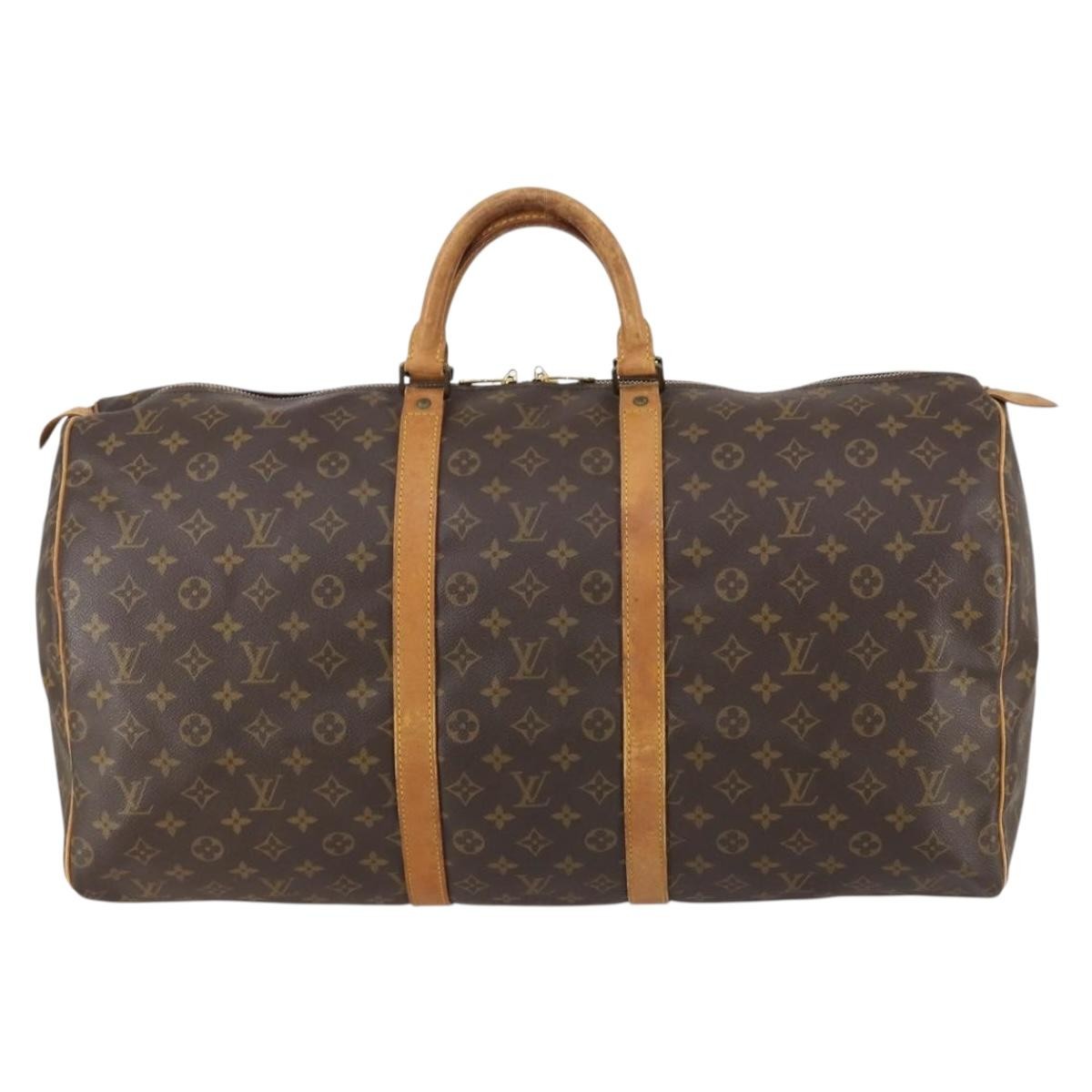 Louis Vuitton Keepall Bag Monogram Canvas Brown Canvas Travel Bag
