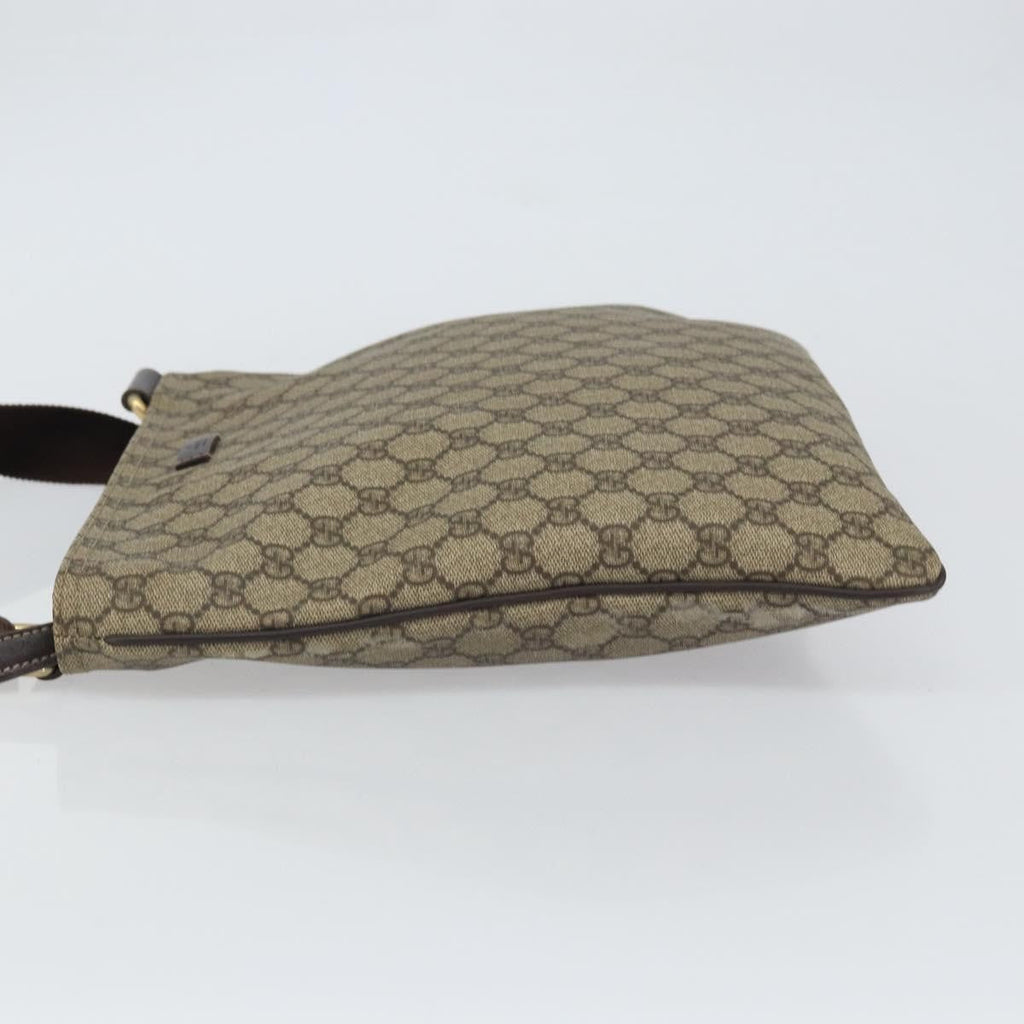Gucci Zip Top Messenger Bag Gg Coated Canvas Beige Pvc Shoulder Bag Bag (Pre-Owned)