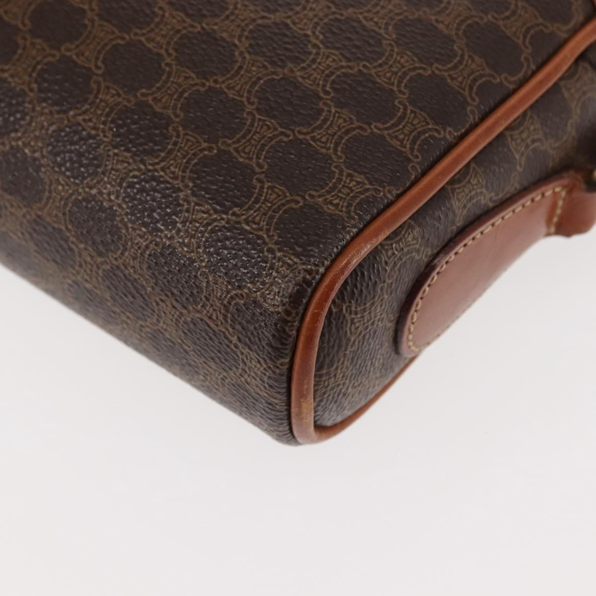 Celine Macadam Shoulder Bag Pvc Leather Brown Canvas Bag