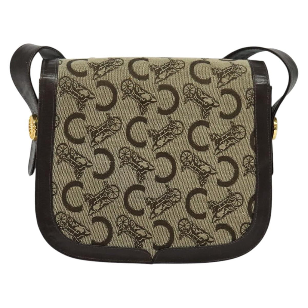 Celine C Sulky Shoulder Bag Canvas And Leather Beige Canvas Shoulder Bag Bag