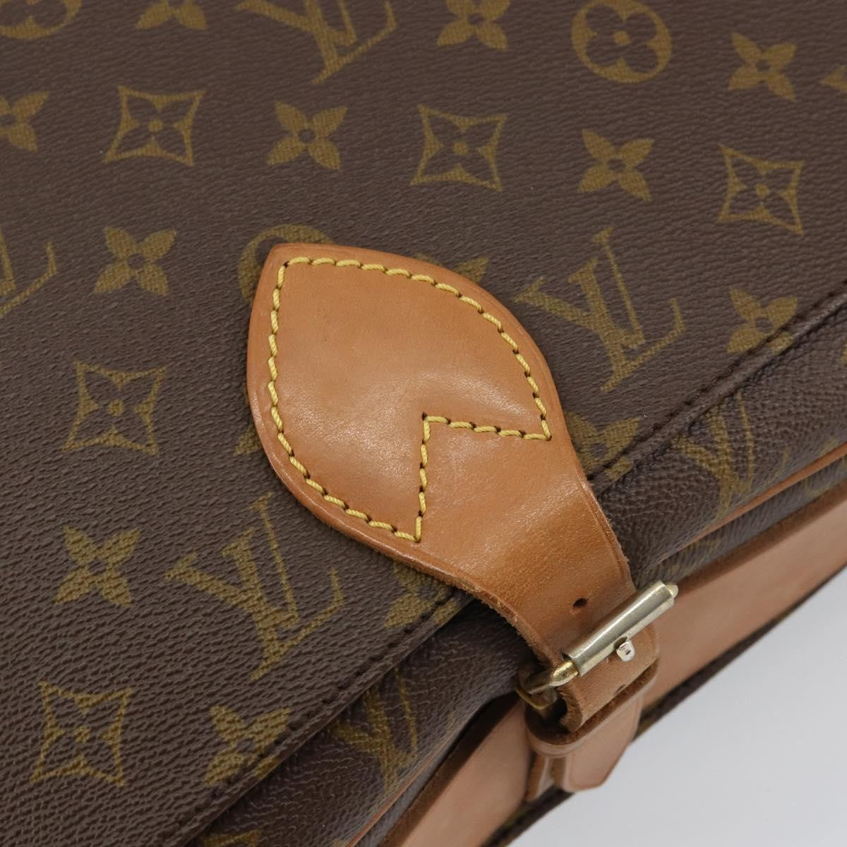 Louis Vuitton Cartouchiere Handbag Monogram Canvas Brown Canvas Shoulder Bag
