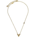 Louis Vuitton Essential V Perle Necklace Metal With Faux Pearls Gold Gold_Plated Necklace Jewelry