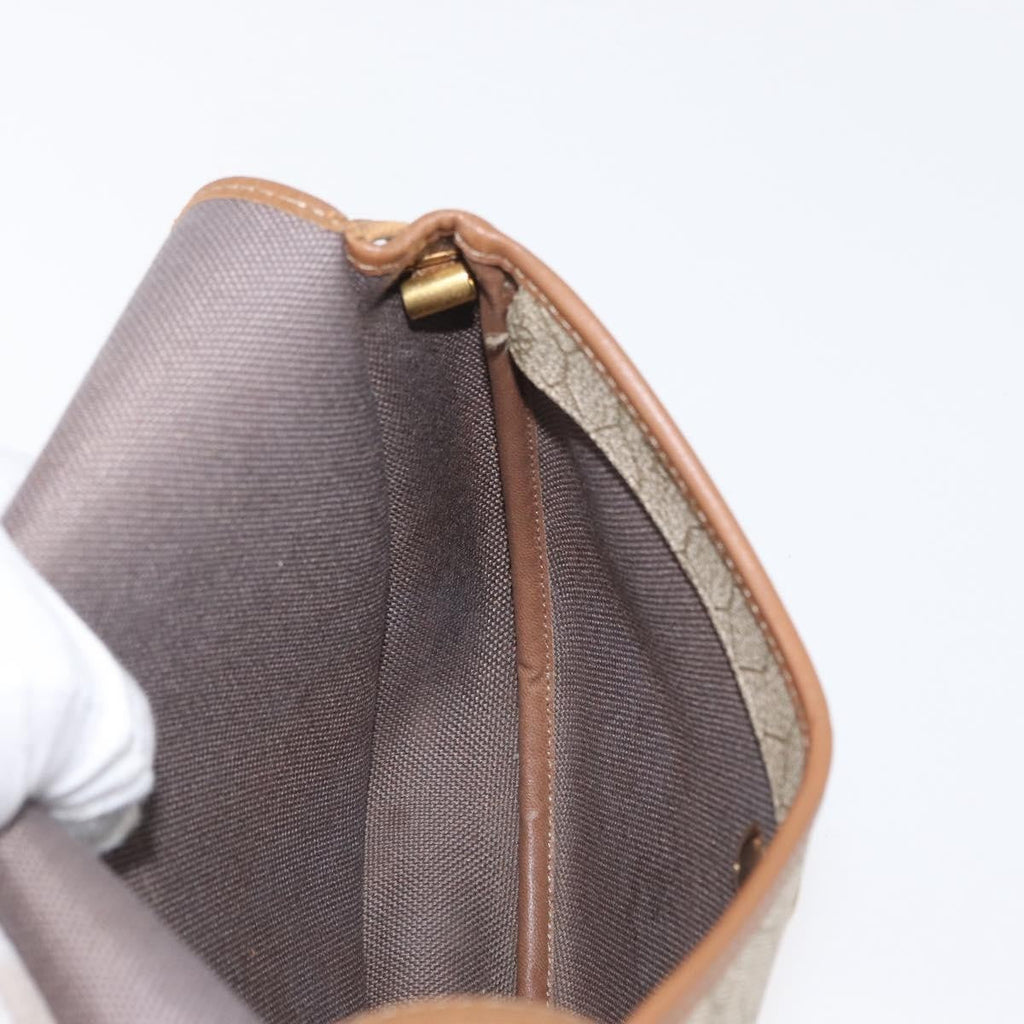 Christian Dior Vintage Honeycomb Flap Crossbody Bag Canvas And Leather Beige Canvas Shoulder Bag Bag (Pre-Owned)