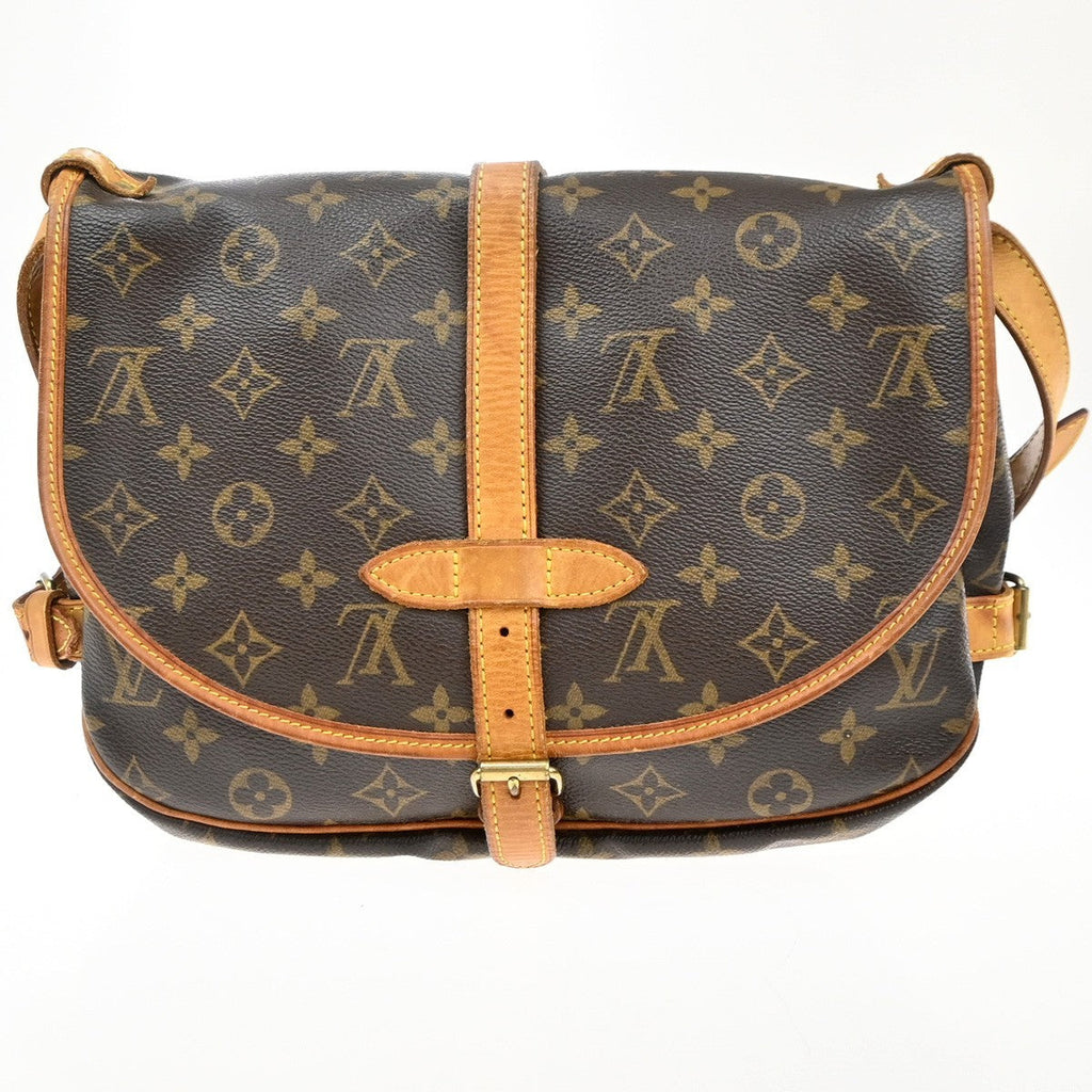 Louis Vuitton Saumur Handbag Monogram Canvas Brown Canvas Shoulder Bag