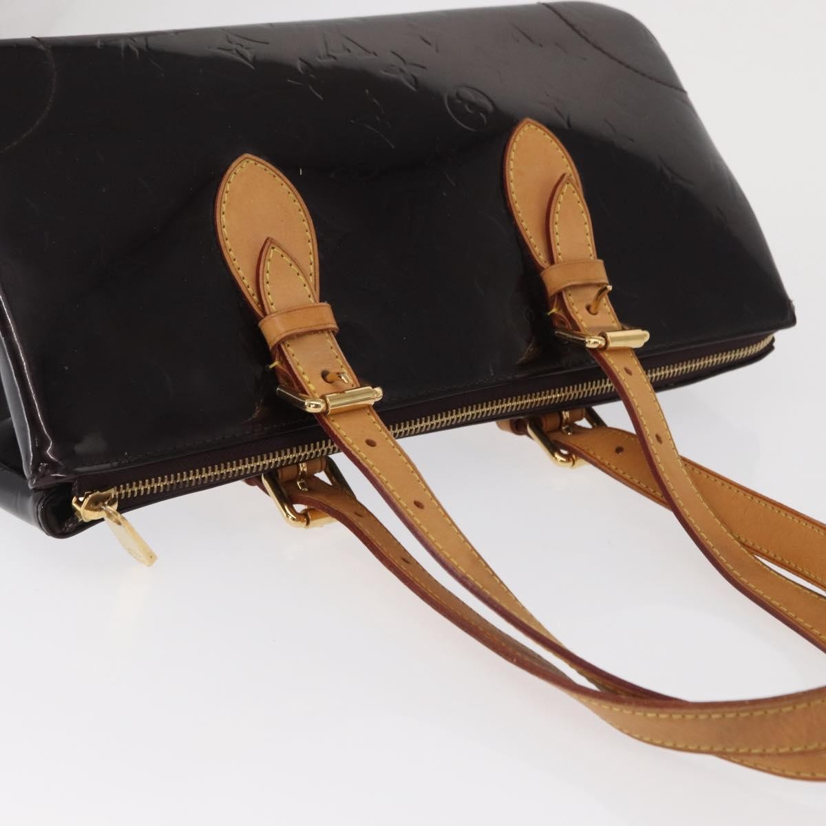 Louis Vuitton Rosewood Avenue Handbag Monogram Vernis Purple Patent_Leather Shoulder Bag
