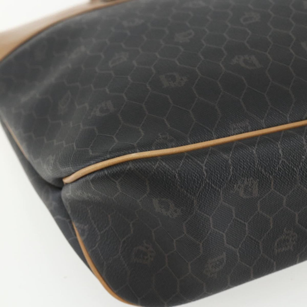 Christian Dior Vintage Honeycomb Tote Bag Canvas Black Canvas Tote Bag Bag (Pre-Owned)