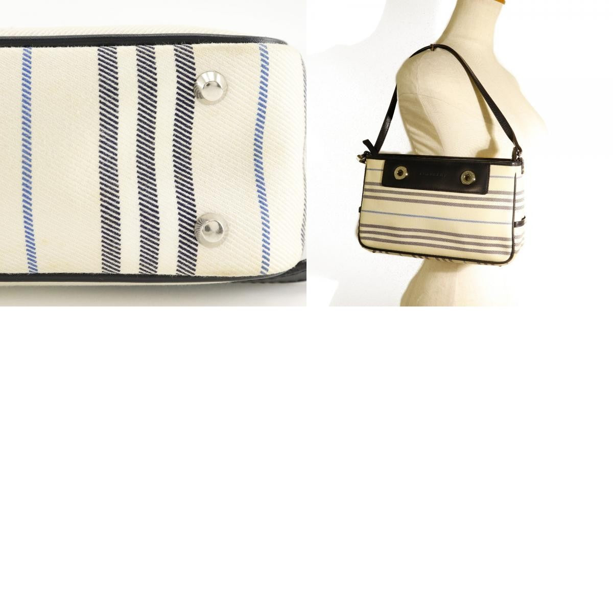 Burberry Vintage Shoulder Bag Canvas Beige Canvas Shoulder Bag