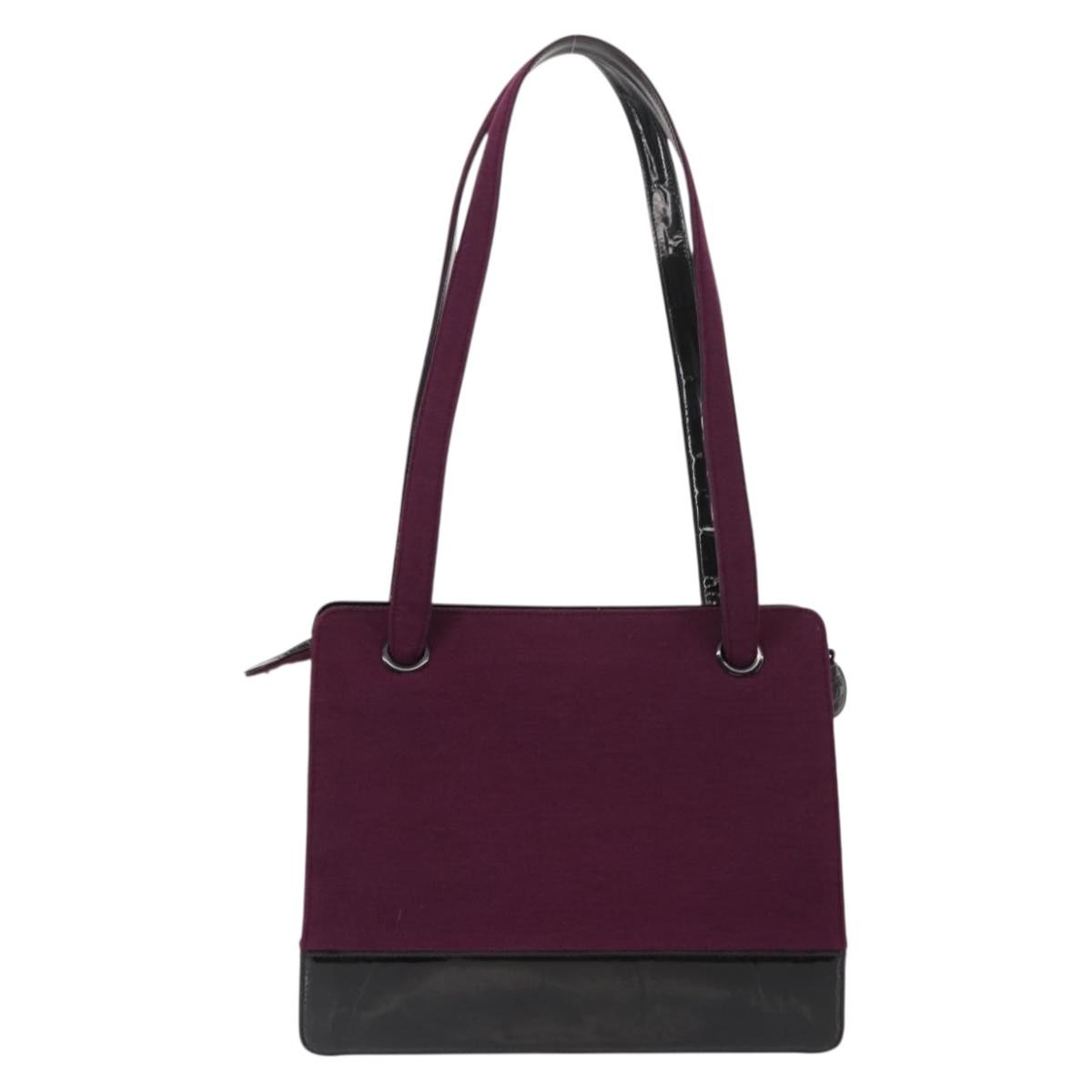 Chanel Vintage Logo Tote Cotton Purple Cotton Tote Bag Bag