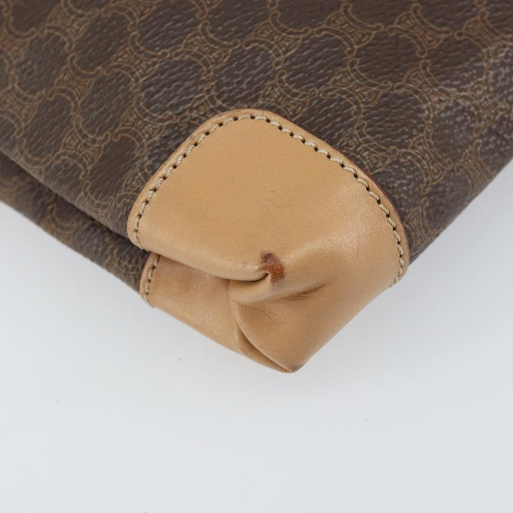 Celine Vintage Macadam Tote Bag Canvas And Leather Brown Canvas Tote Bag Bag