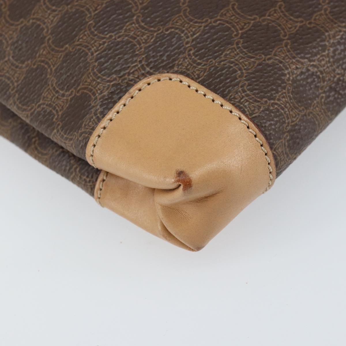 Celine Vintage Macadam Tote Bag Canvas And Leather Brown Canvas Tote Bag Bag