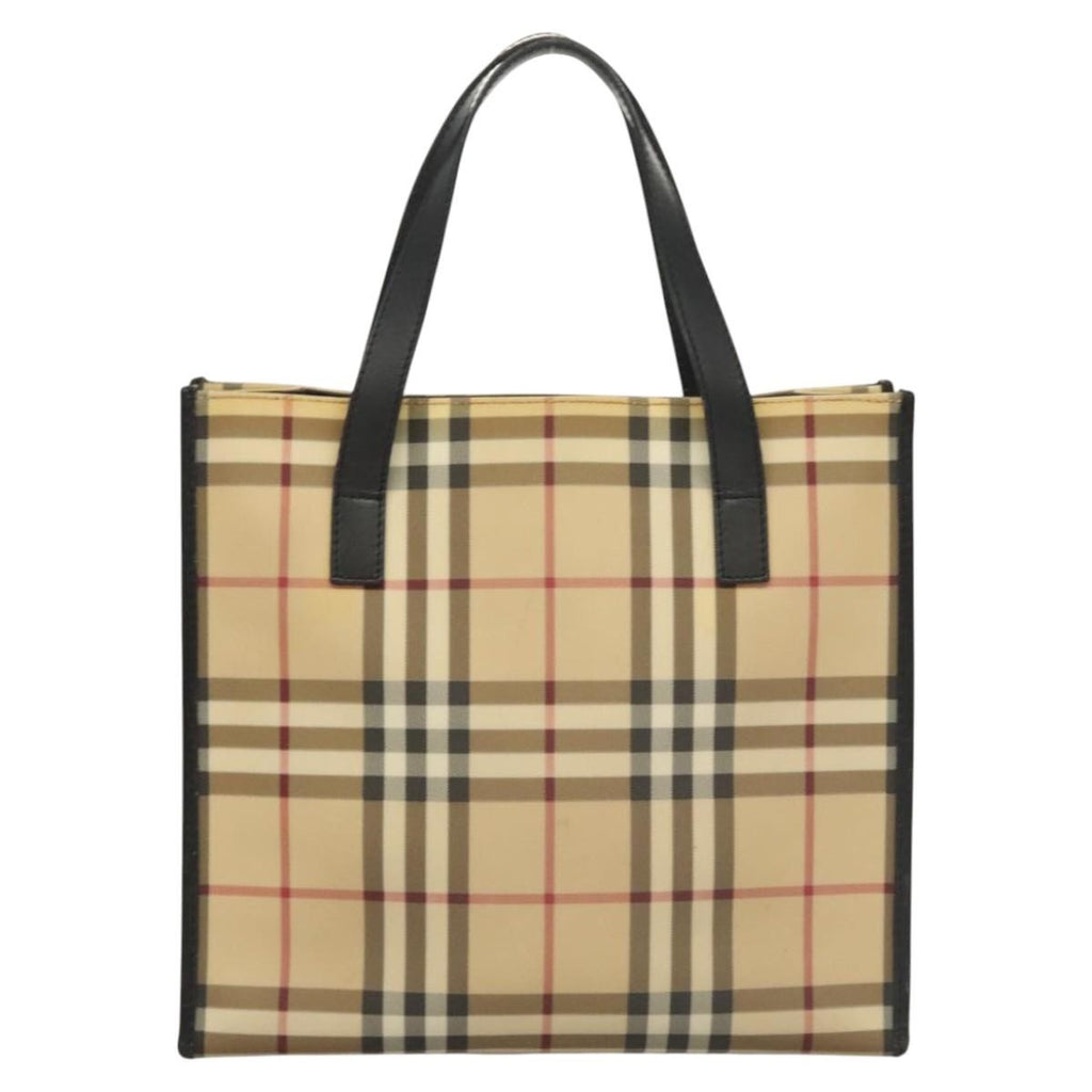 Burberry Nova Check Tote Canvas Check Pattern Beige Canvas Tote Bag