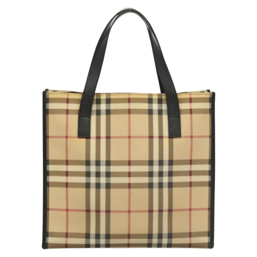 Burberry Nova Check Tote Canvas Check Pattern Beige Canvas Tote Bag