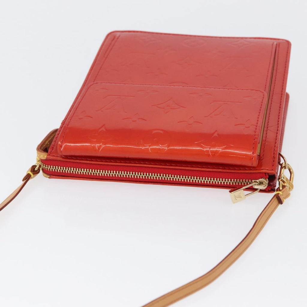 Louis Vuitton Mott Handbag Monogram Vernis Red Patent_Leather Clutche & Pouche Bag