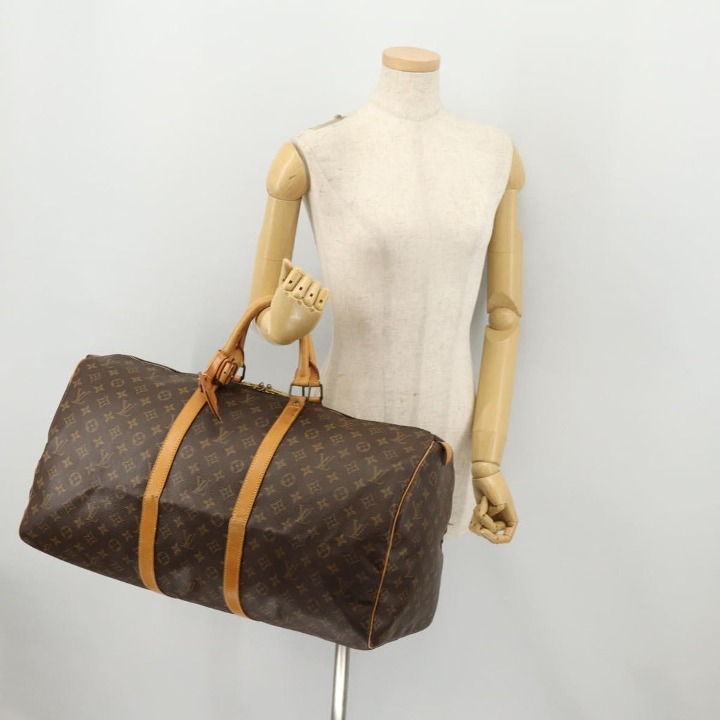Louis Vuitton Keepall Bag Monogram Canvas Brown Canvas Travel Bag