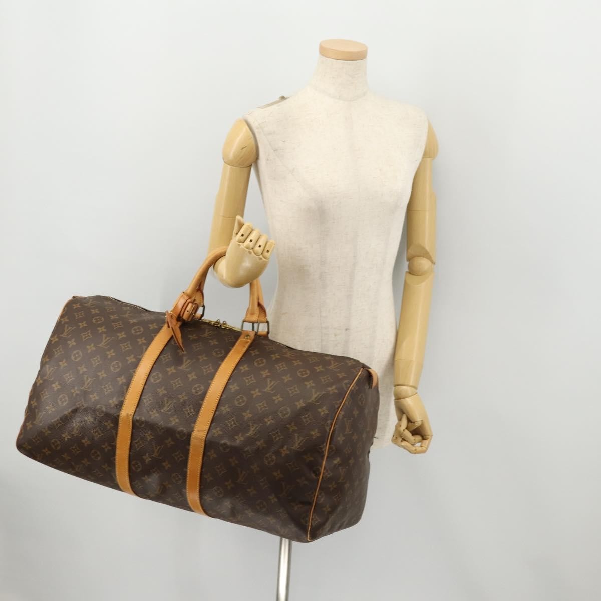 Louis Vuitton Keepall Bag Monogram Canvas Brown Canvas Travel Bag