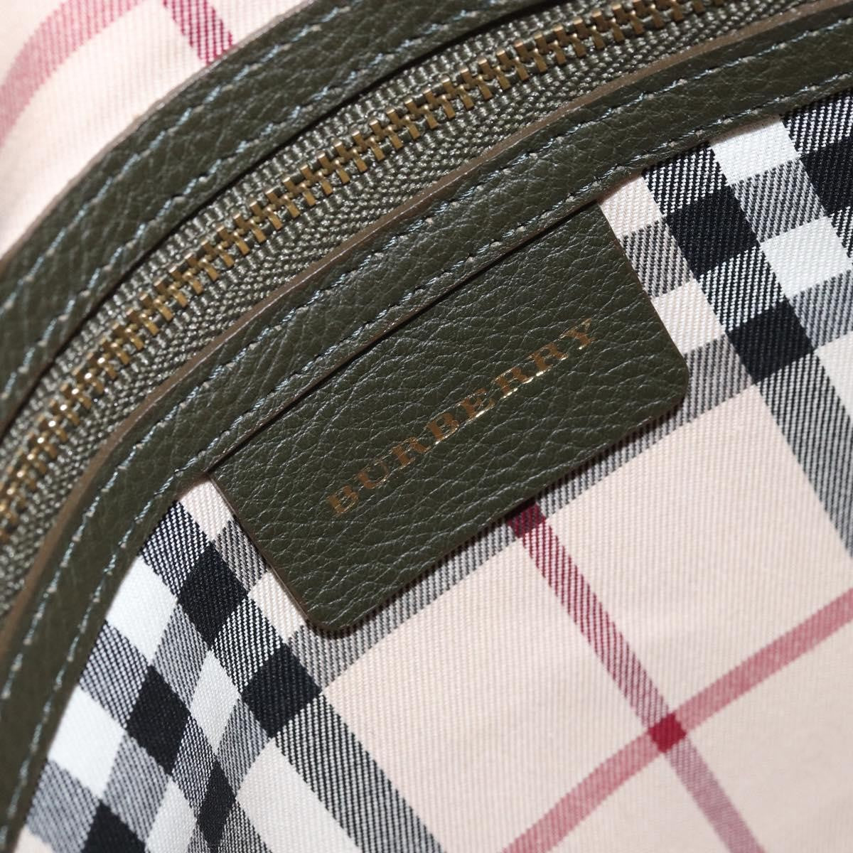 Burberry Vintage Shoulder Bag Leather Khaki Leather Shoulder Bag