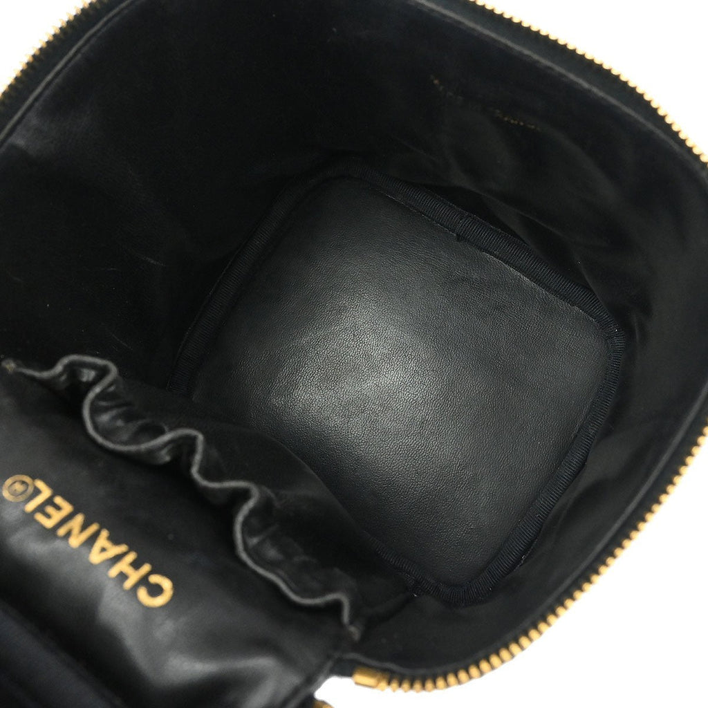 Chanel Vintage Timeless Cosmetic Case Caviar Black Leather Handbag