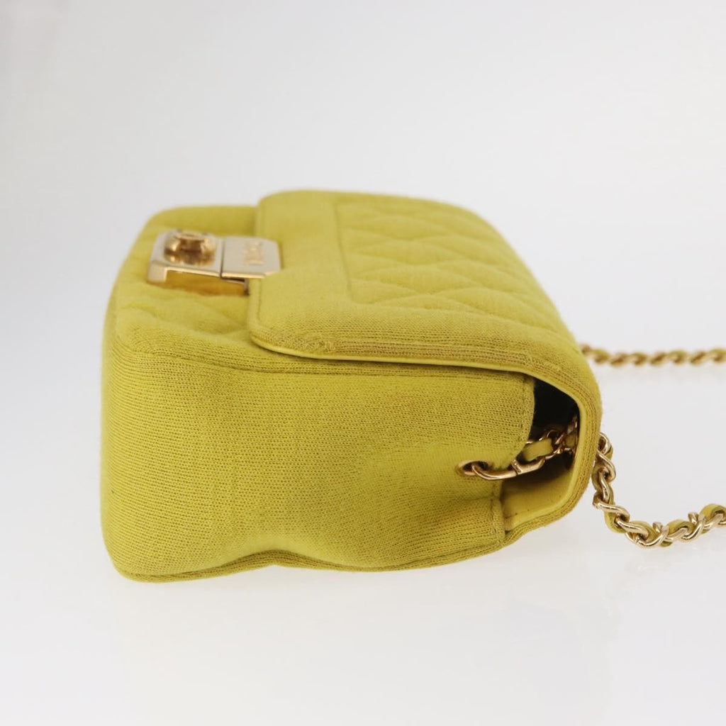 Chanel Chic With Me Flap Bag Quilted Jersey Yellow Cotton Shoulder Bag Bag