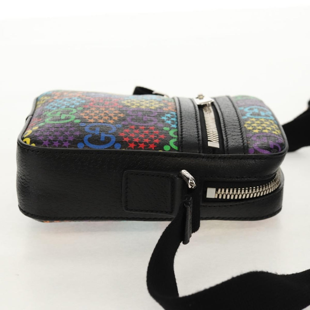Gucci Front Zip Messenger Bag Psychedelic Print Gg Coated Canvas Multicolour Canvas Shoulder Bag Bag (Pre-Owned)