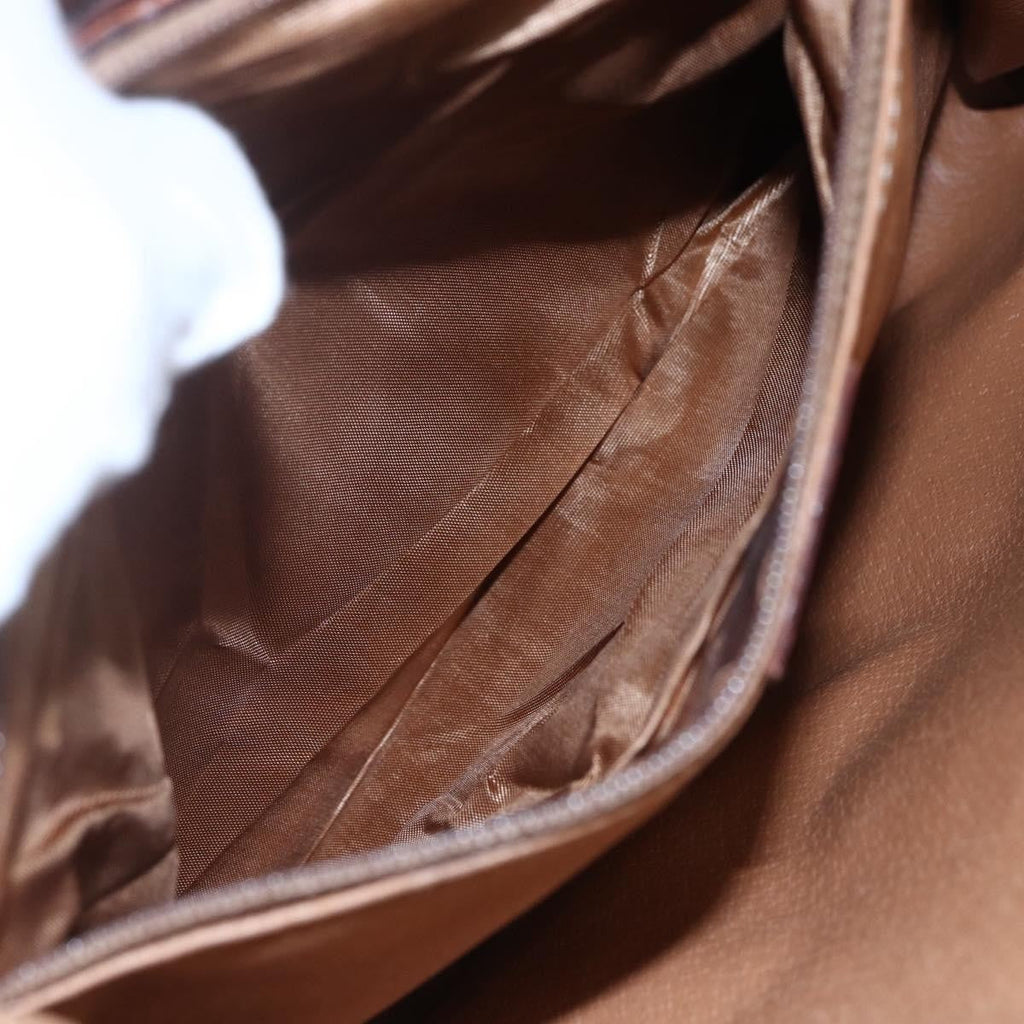 Celine Vintage Macadam Circle Logo Shoulder Bag Canvas And Leather Brown Canvas Shoulder Bag Bag