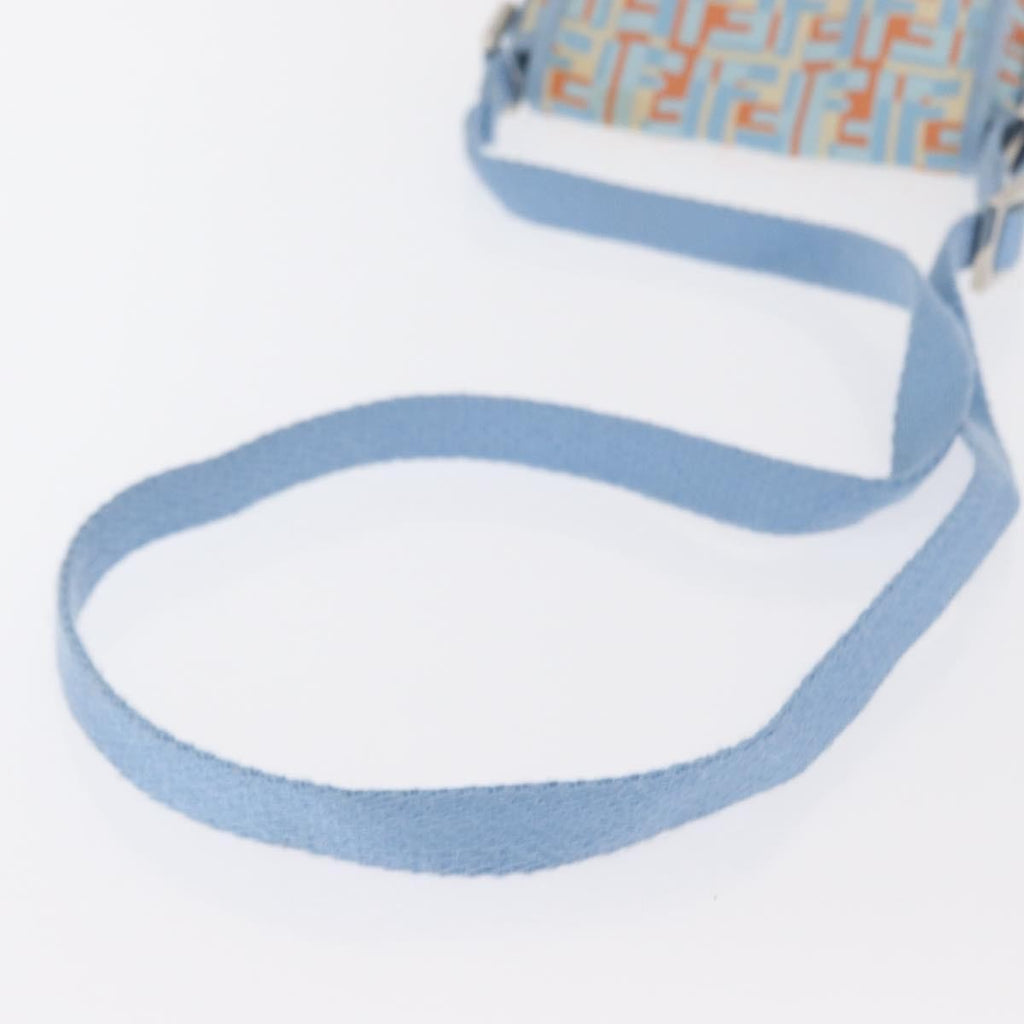 Fendi Logo Zucca Shoulder Bag Zucca Blue Canvas Shoulder Bag Bag