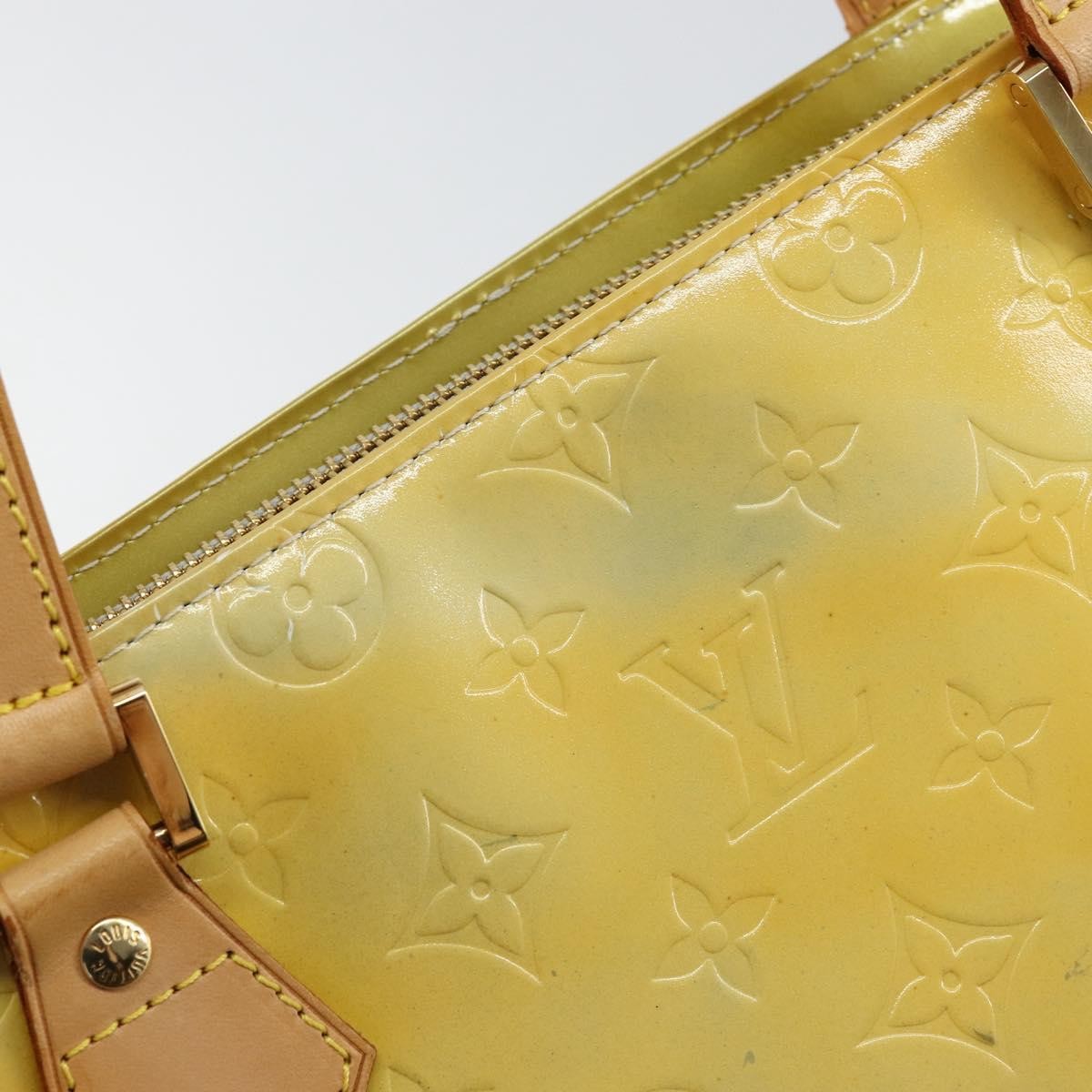 Louis Vuitton Houston Handbag Monogram Vernis Yellow Patent_Leather Tote Bag