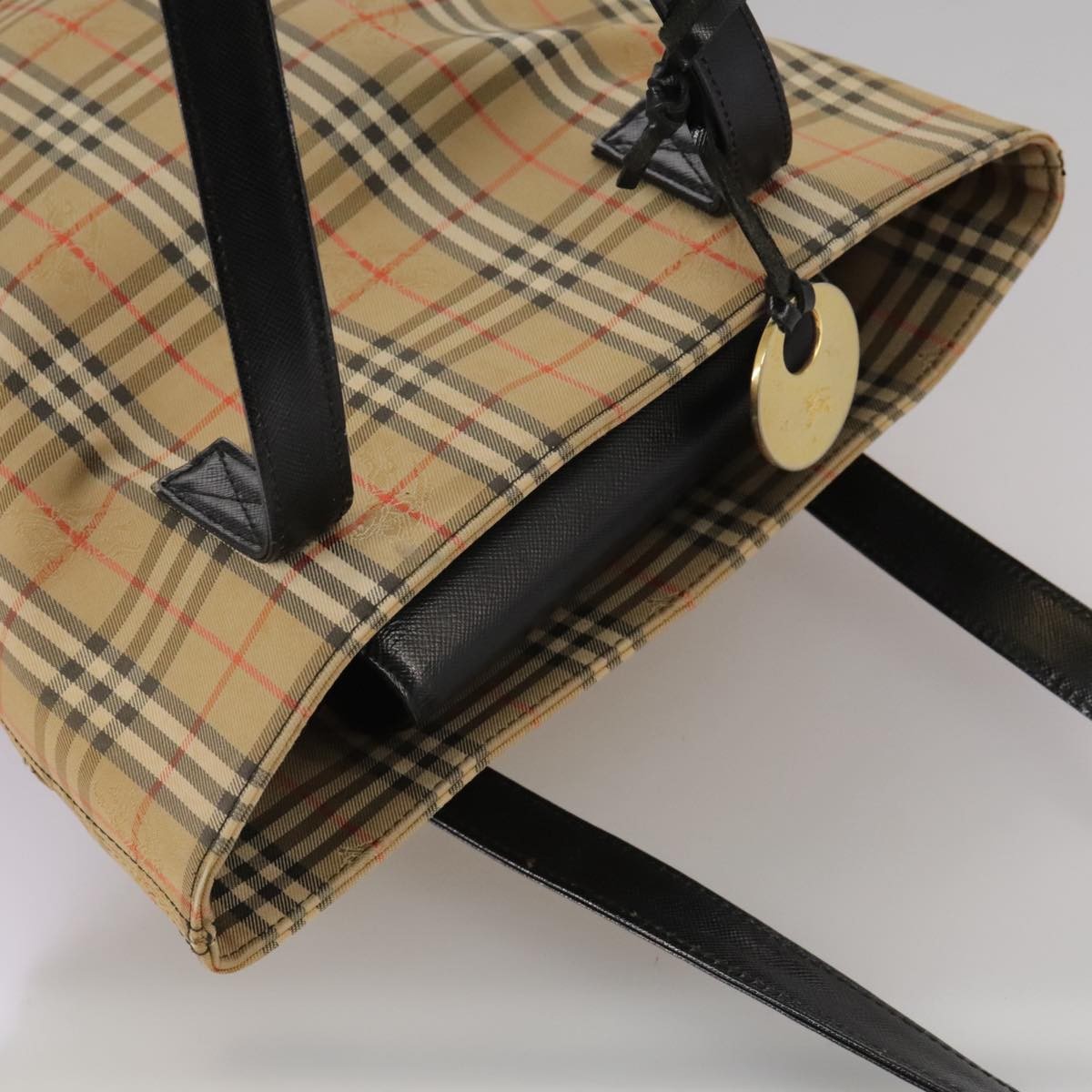 Burberry Nova Check Tote Canvas And Leather Beige Canvas Tote Bag