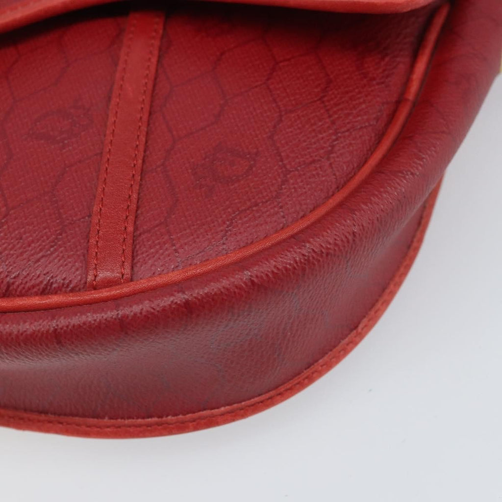 Christian Dior Vintage Honeycomb Flap Crossbody Bag Coated Canvas Red Pvc Shoulder Bag Bag (Pre-Owned)