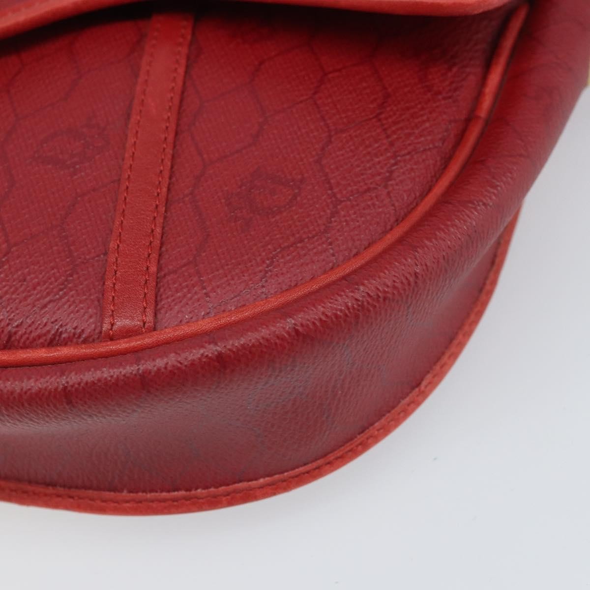 Christian Dior Vintage Honeycomb Flap Crossbody Bag Coated Canvas Red Pvc Shoulder Bag Bag (Pre-Owned)