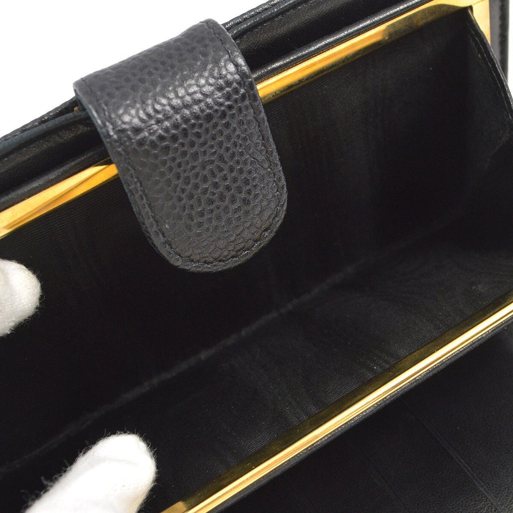 Chanel Timeless Cc French Wallet Caviar Black Leather Wallets Accessory