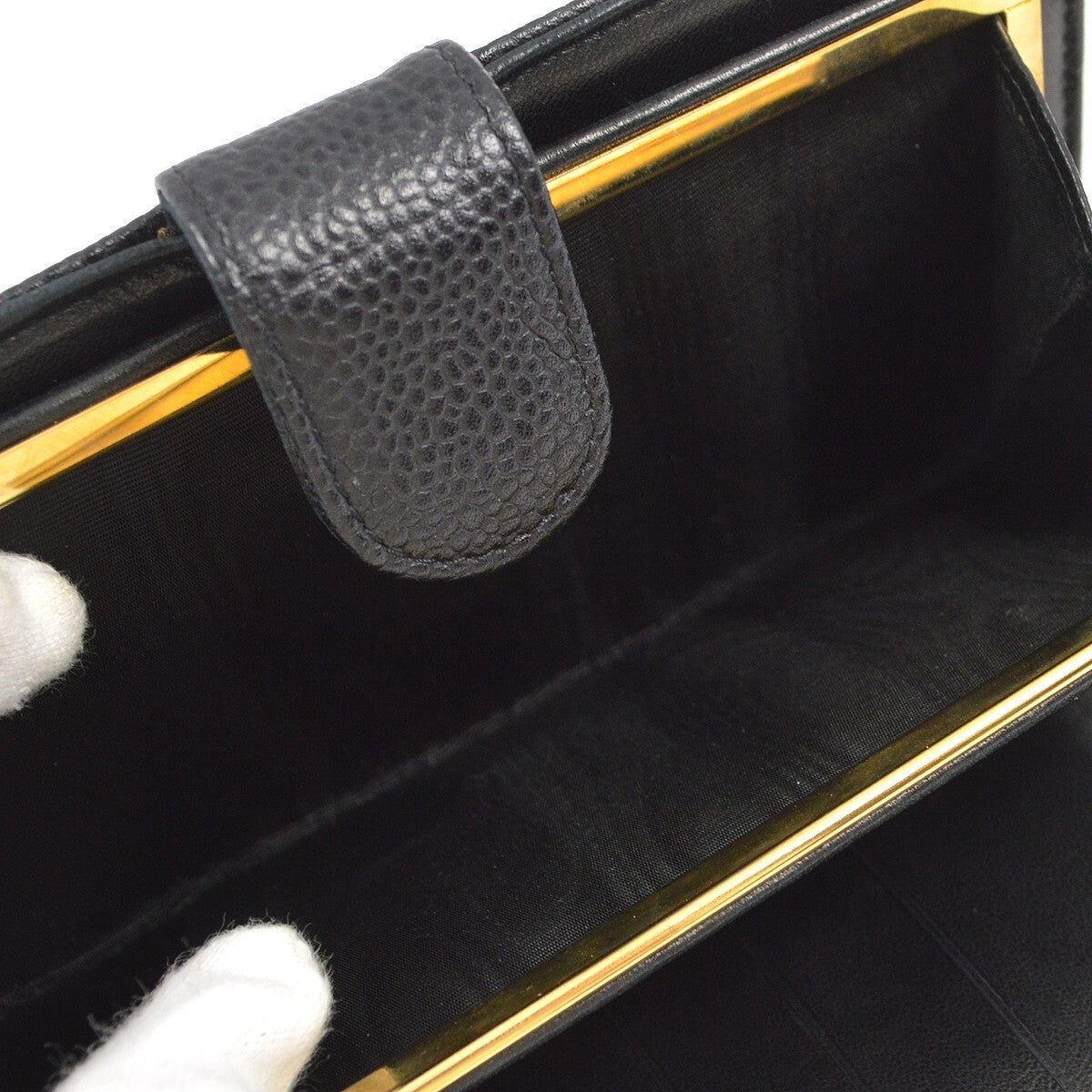 Chanel Timeless Cc French Wallet Caviar Black Leather Wallets Accessory