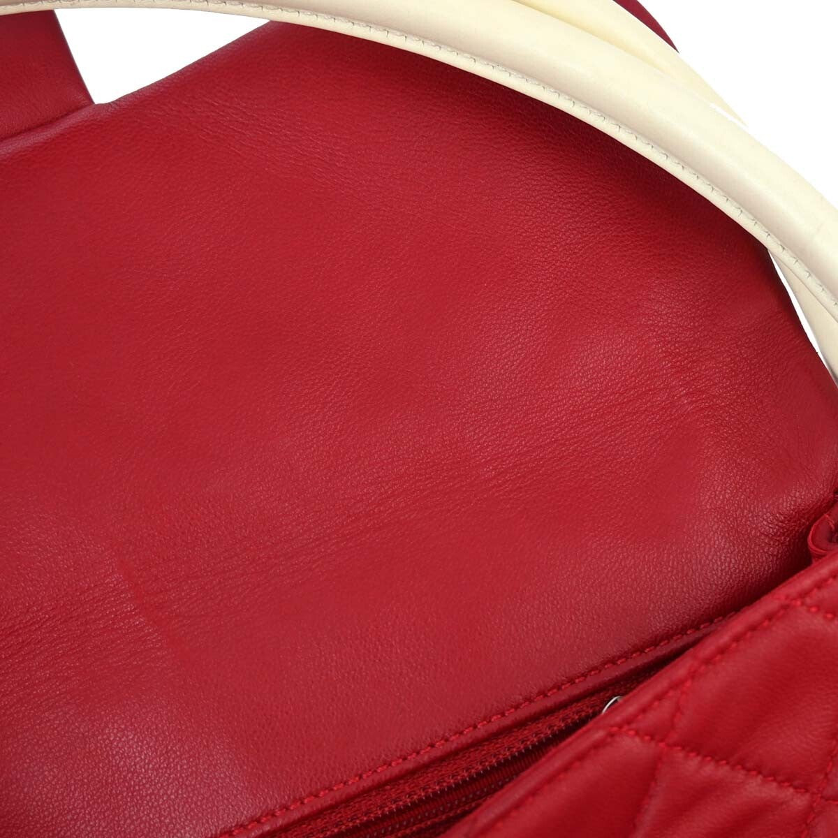 Chanel Hula Hoop Bag Quilted Lambskin Red Lamb Handbag