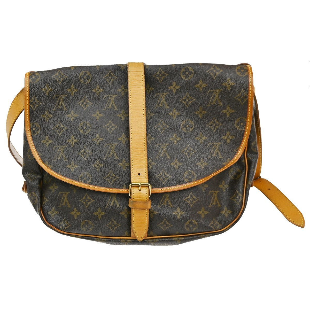 Louis Vuitton Saumur Handbag Monogram Canvas Brown Canvas Shoulder Bag