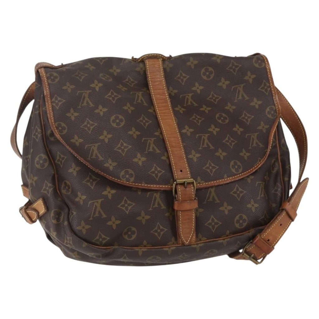 Louis Vuitton Saumur Handbag Monogram Canvas Brown Canvas Shoulder Bag