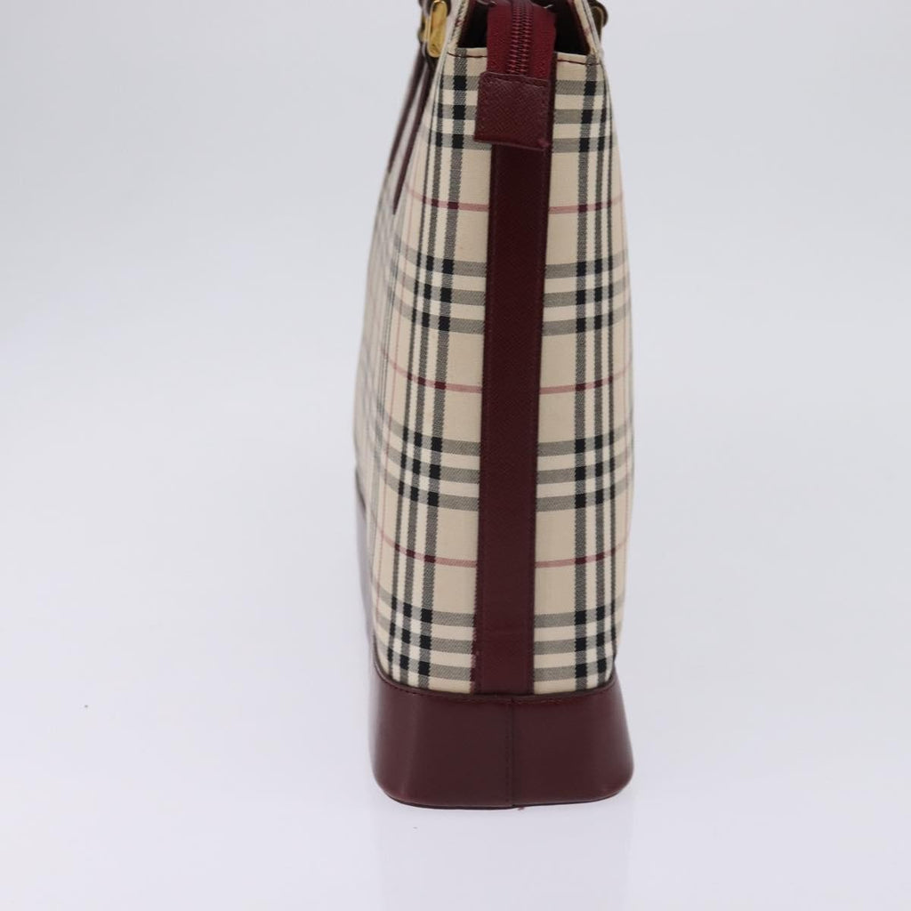 Burberry Nova Check Tote Canvas Check Pattern Beige Canvas Bag