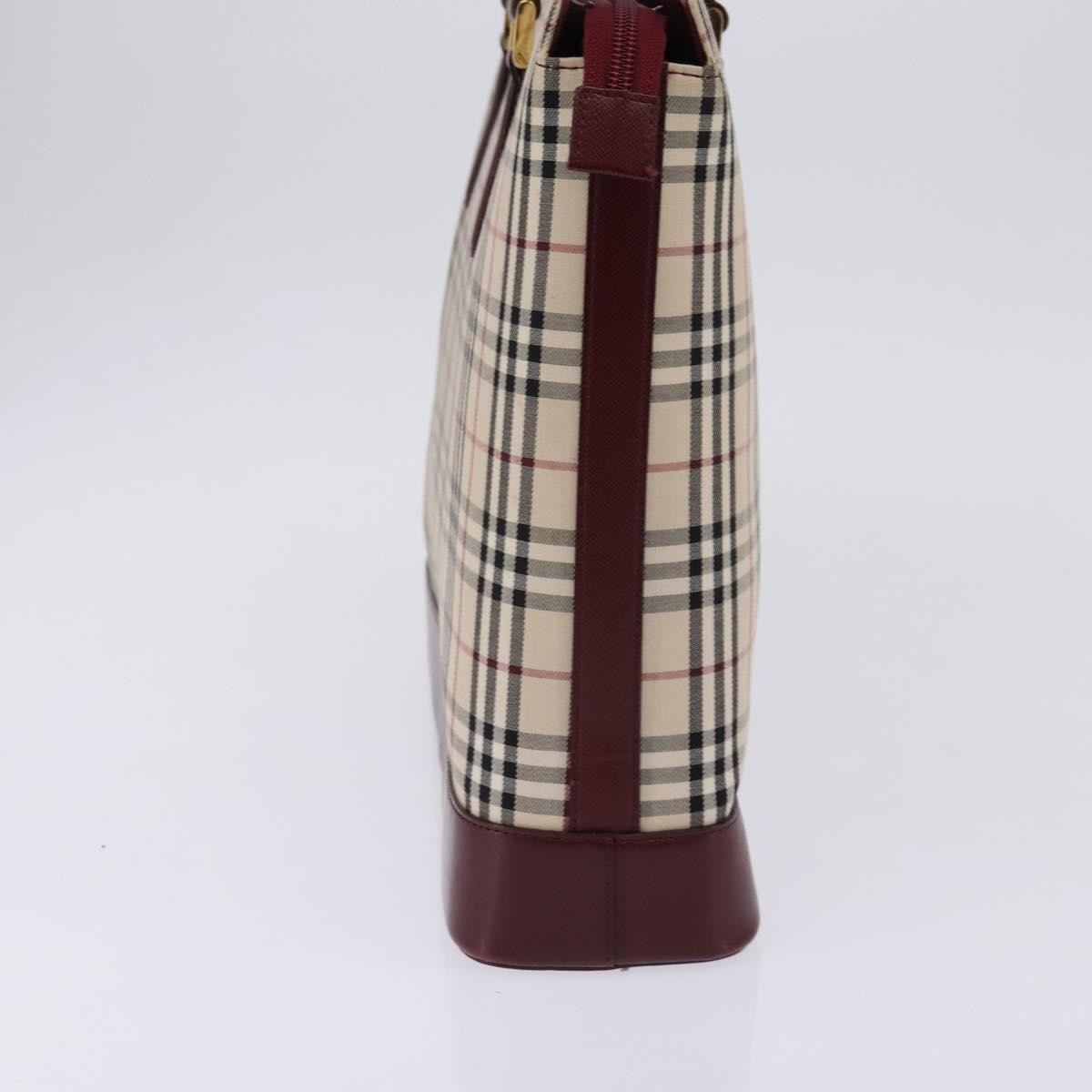 Burberry Nova Check Tote Canvas Check Pattern Beige Canvas Bag