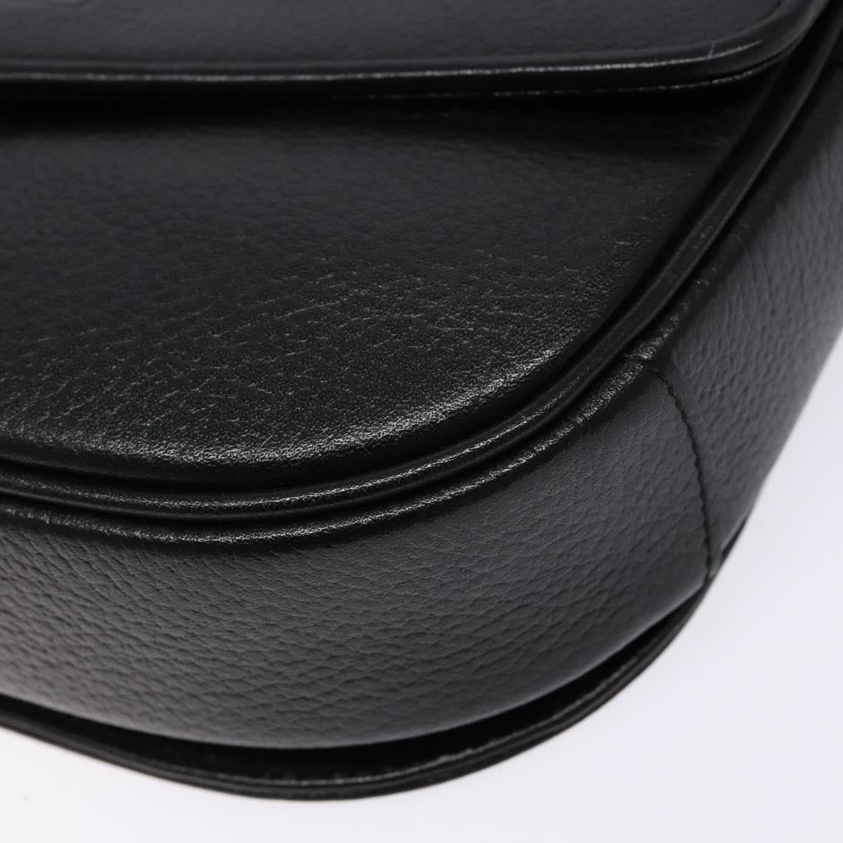 Burberry Flap Shoulder Bag Leather Black Leather Shoulder Bag
