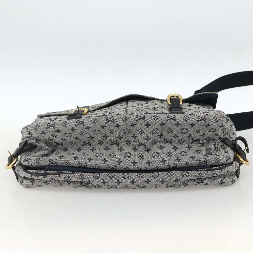 Louis Vuitton Sac Maman Handbag Mini Lin Blue Canvas Shoulder Bag