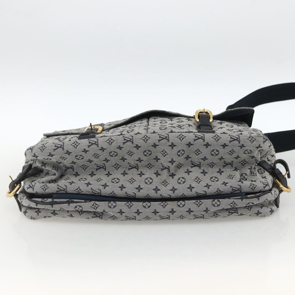Louis Vuitton Sac Maman Handbag Mini Lin Blue Canvas Shoulder Bag