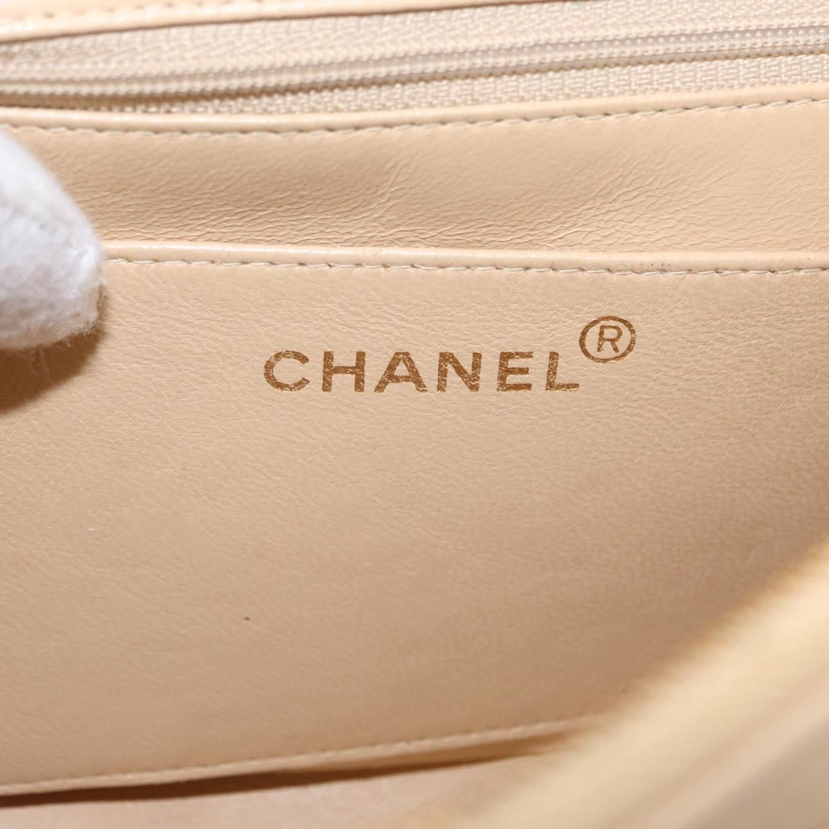Chanel Vintage Classic Flap Backpack Quilted Lambskin Beige Leather Backpack Bag