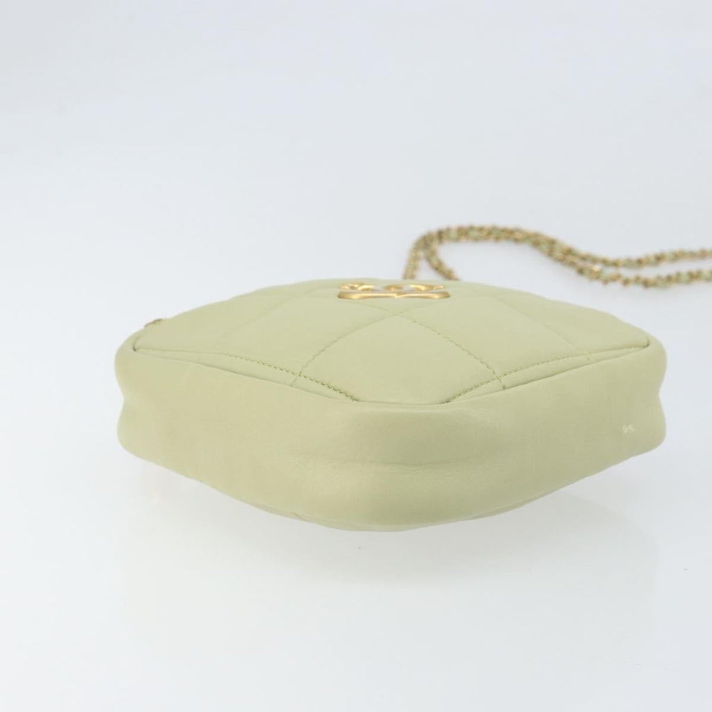 Chanel Diamond Chain Crossbody Bag Quilted Lambskin Green Leather Shoulder Bag Bag