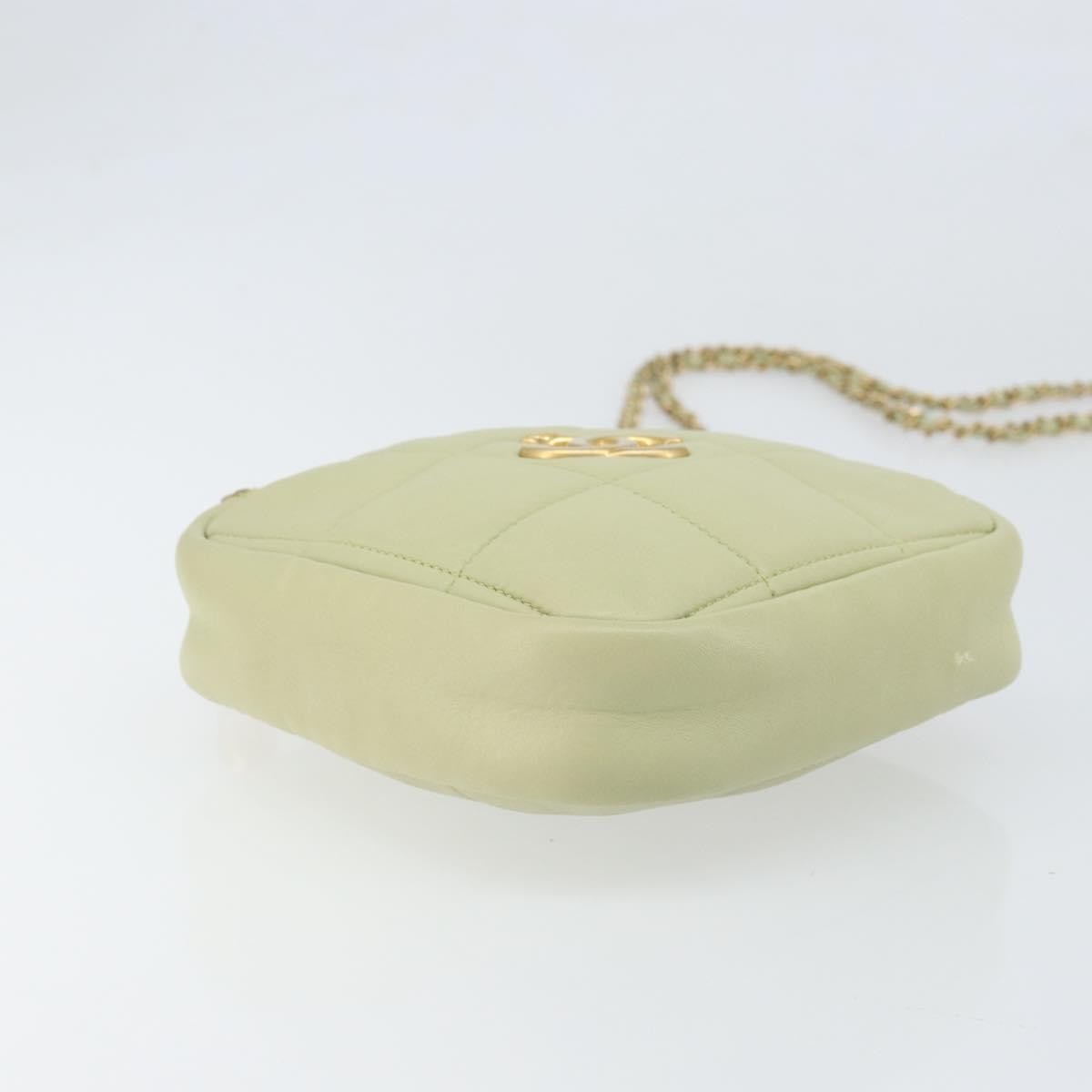 Chanel Diamond Chain Crossbody Bag Quilted Lambskin Green Leather Shoulder Bag Bag