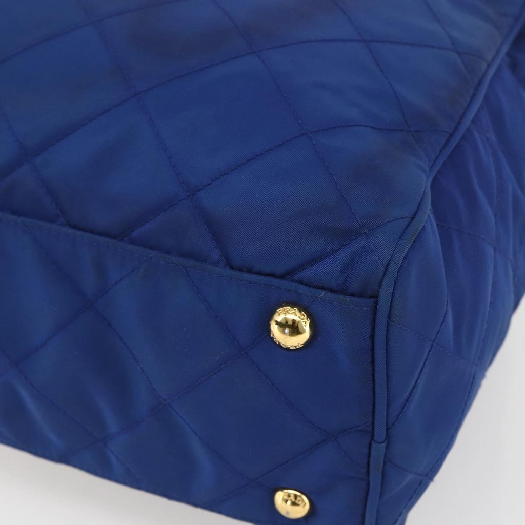 Prada Chain Shoulder Bag Quilted Tessuto Blue Nylon Shoulder Bag Bag