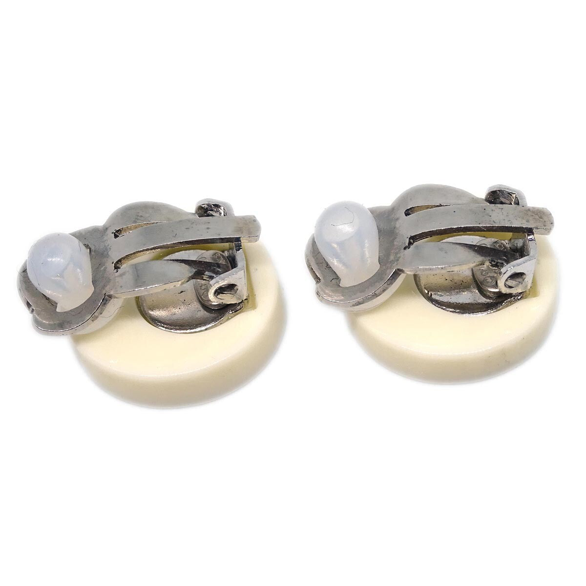 Chanel Vintage Cc Round Button Clip-On Earrings Metal Multicolour Metal Earrings Jewelry
