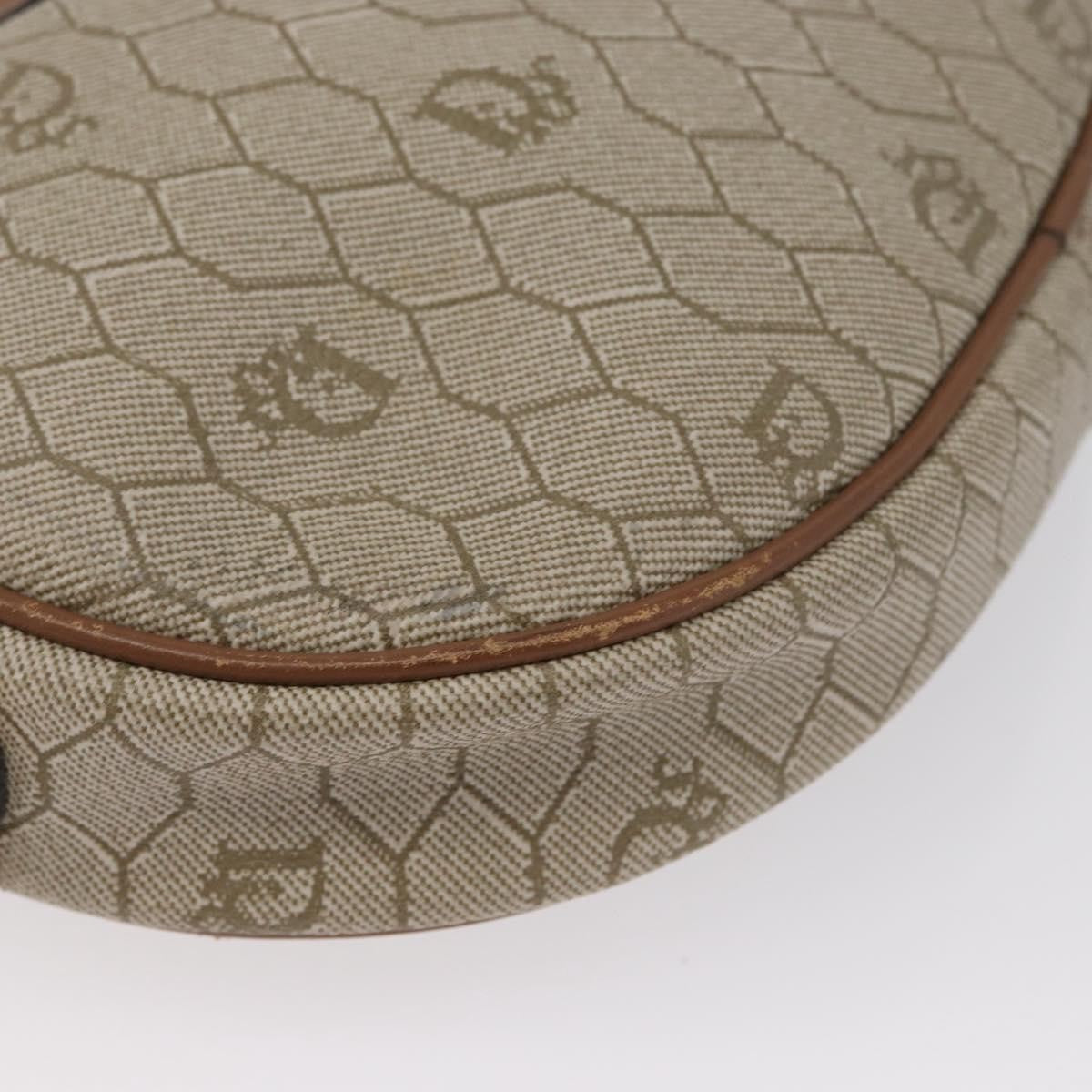 Christian Dior Vintage Honeycomb Shoulder Bag Canvas And Leather Beige Canvas Shoulder Bag Bag (Pre-Owned)