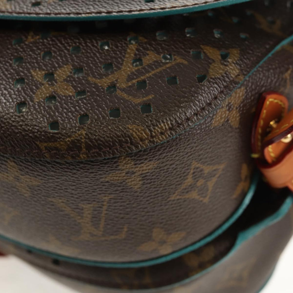 Louis Vuitton Flore Saumur Handbag Perforated Monogram Canvas Brown Canvas Shoulder Bag