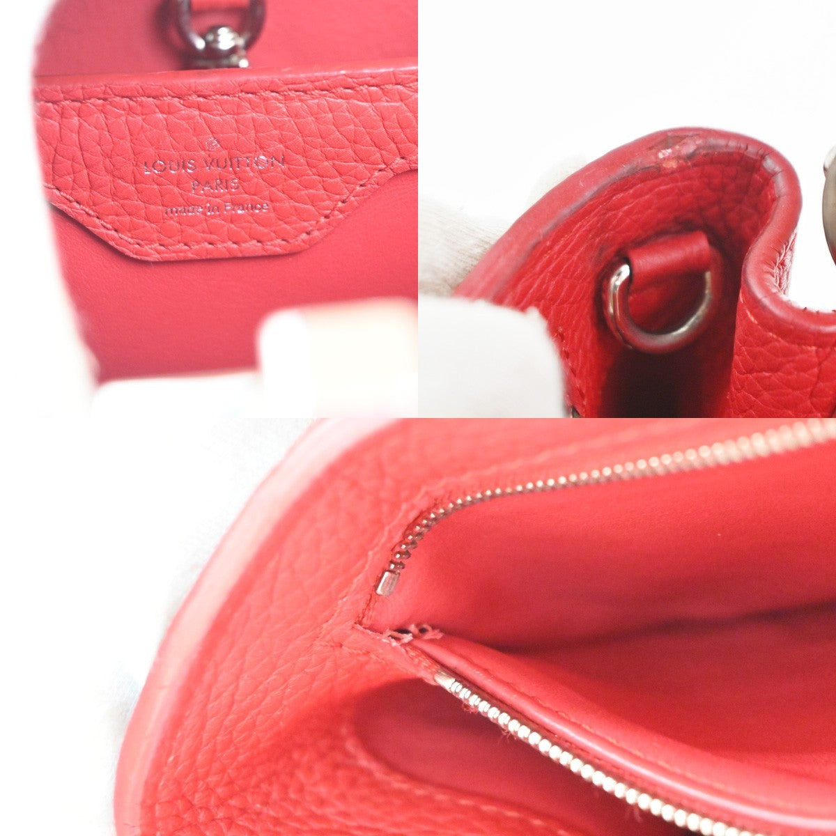 Louis Vuitton Capucines Bag Leather Red Leather Handbag
