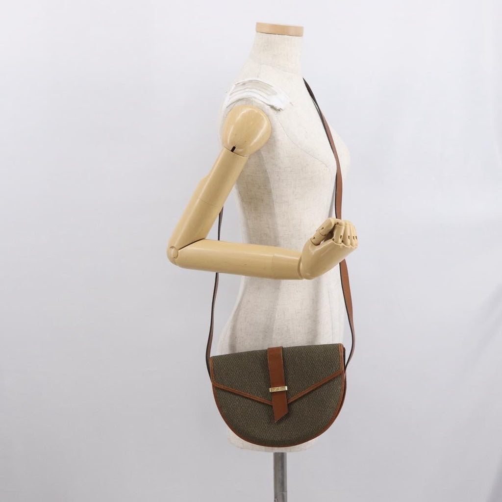Saint Laurent Vintage Shoulder Bag Canvas Khaki Canvas Shoulder Bag Bag (Pre-Owned)