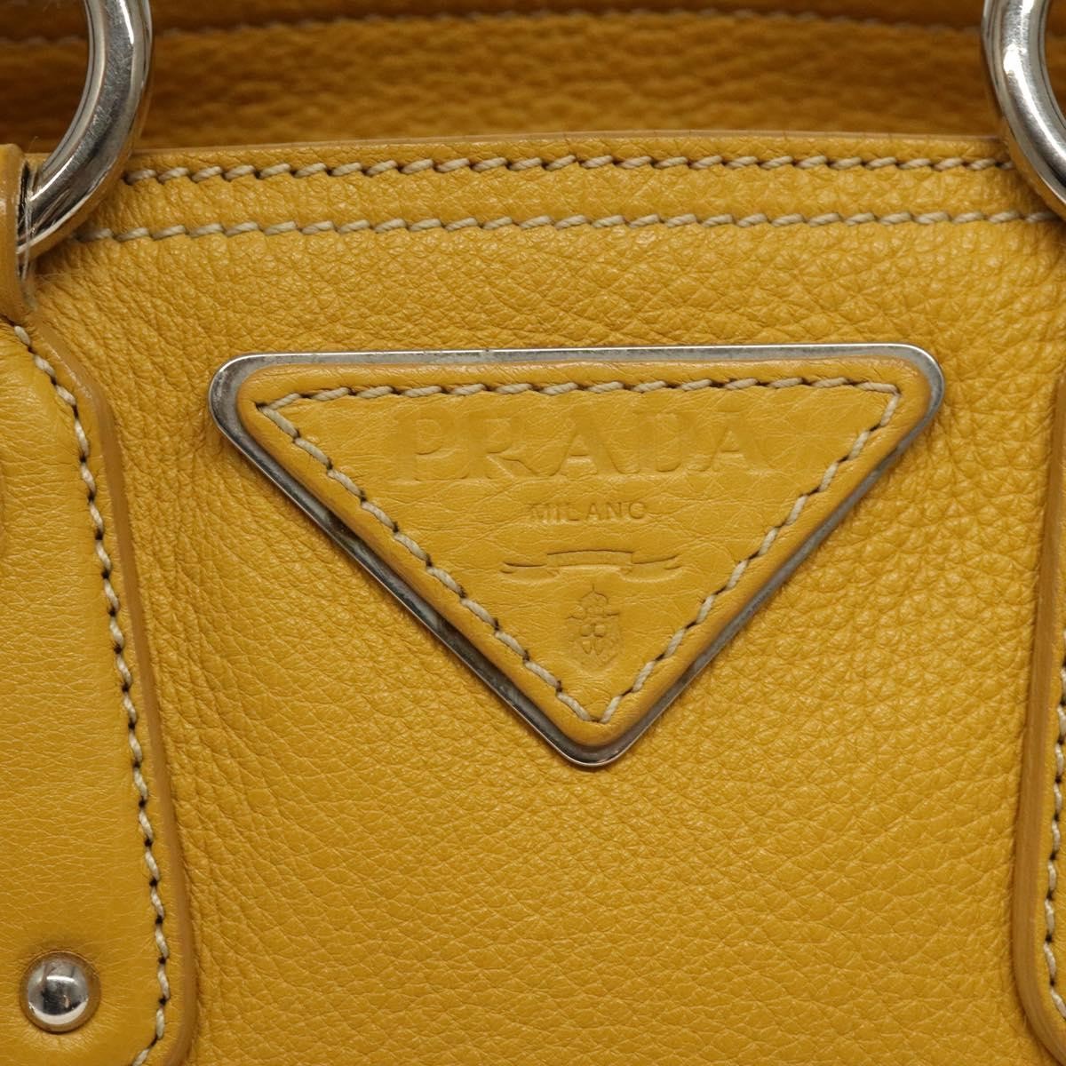 Prada Vintage Handbag Leather Yellow Leather Handbag