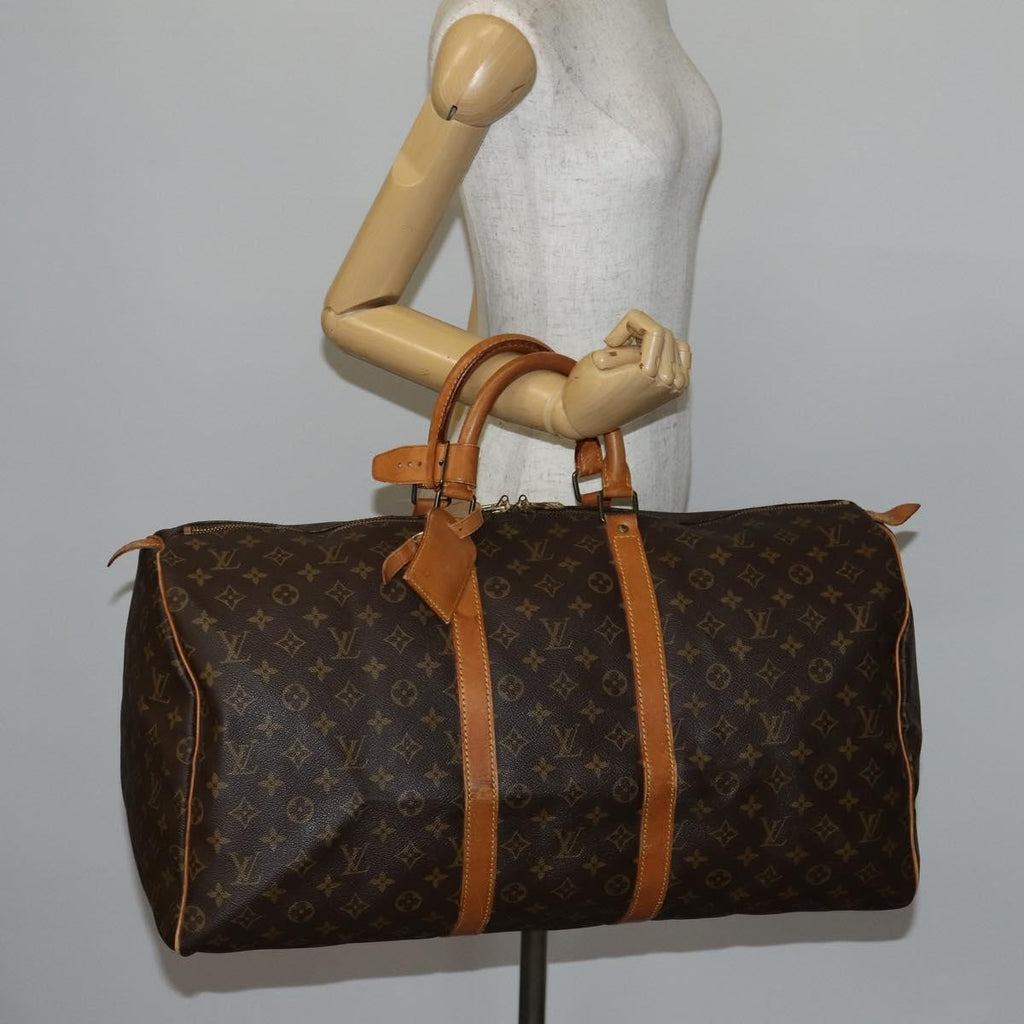 Louis Vuitton Keepall Bag Monogram Canvas Brown Canvas Travel Bag